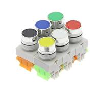 1pcs 22mm Red Green Blue Yellow White Black 1NO 1NC Momentary Push button switches LAY37 Y090(Gold)