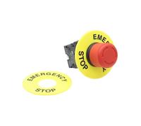 1PCS 22mm red LAY37 mushroom head emergency stop button switch XB2 normally closed alarm button switch(XB2-442 NC)