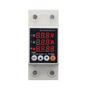 1pcs 230V 3IN1 Display Din rail adjustable over under voltage surge protector relay over current protect Kwh Power watt Meter