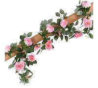 1Pcs 23cm Artificial Flower Vine Rose Garland Silk Fake Flowers Hanging Decor for Hotel Office Garden Home Party Wedding Festival Craft Art Decoration,#1