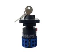 1PCS 26 LW26-20YS3/2S Single Hole With Key Universal Selector Two Poles 2 Positions 0-1 OFF-ON Power Supply 20A Rotary Cam Switch