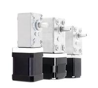 1PCS 28/35/42/57mm Nema11 Nema14 Nema17 Nema23 Torque DC 24v Worm Gear Motor Micro Worm Geared Gearbox Gear Stepper Motors(28X45mm)