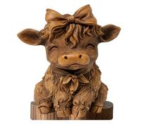1Pcs 2D Highland Cow Kitchen Accessories, Decorative Highland Cow Ornaments for Bathroom and Tabletop Displays, Ideal Highland Cow Gift for Home Decor Enthusiasts and Office Desk Styling