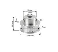 1pcs 2GT Synchro Wheel 16 20 30 36 40 Teeth Timing Pulley Bore 4/5/6/6.35/8mm For GT2 Belt Width 6mm 3D Printer CNC Parts(36Teeth Bore 5mm)