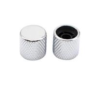 1pcs/2pcs Metal 6mm Flat Top Tone Guitar Volume Tone Knobs Potentiometer Control Knobs For Electric Guitar Bass Guitar Parts(Silver,2)