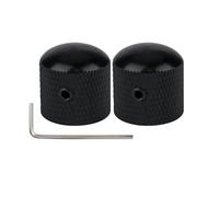 1pcs/2pcs Metal Dome Knobs Electric Bass Guitar Knobs Volume Tone Control Knobs With Wrench Bronze/BK/GD/Black Nickel Guitar Parts(Black,2pcs)