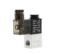 1pcs 2V025-08 3V1-06 AC110V/220V DC12V/24V Compressor Valve 1/4" Normally Closed Pneumatic Aluminum Solenoid Valve(2V025-08 w 2p802,DC24V)