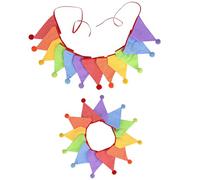 1PCS 3.2M Fabric Bunting Banner with Poms 17CMx17CM Floral Triangle Garlands decorations with 12PCS Double Sided Cotton Pennants for Garden Tea Wedding Baby Shower Birthday Parties Banners