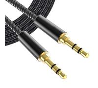 1pcs 3.5mm Audio Aux Cable,3.5mmto 3.5mm audio cable,3.3ft/1M Nylon Braided Stereo Jack Aux Lead,Compatible with Headphones,iPhone,Home Stereos,iPad,Car Speaker,Laptops and More(Black)