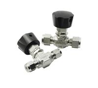 1pcs 3 6 8 10 12mm 1/8" 1/4" 3/8" 1/2" OD Tube Compression Needle Valve 316 Stainless Steel Flow Control Forged 3000 PSI(Liquid,12mm)