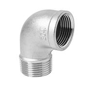 1PCS 3/8" 1/2" 1/4" Elbow 90 Degree Angled F/F Stainless Steel SS304 Female* Female Threaded Pipe Fittings Reducer Plumbing Connection(90-F-M,0.75 Inch)