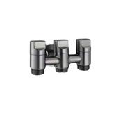 1PCS 3-Way Control Angle Valve with 4 Point Snap Connector G1/2 Water Diversion Valve Balcony Kitchen Bathroom(Black Gray)