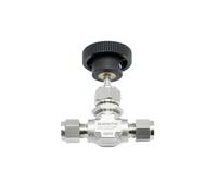 1pcs 3000psi High Pressure Needle Valve 8mm ss316 2 Way 1/8 1/4 3/8 1/2 Compression Double Ferrule for Lab(1/8")