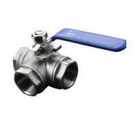 1PCS 304 Stainless Steel 1/4 3/8 1/2 3/4 1" Female Full Port T/L Port 3 Way Ball Valve Connector Adapter(2′,T Type)