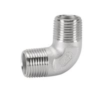 1PCS 304 Stainless Steel 90 Degree Elbow Dn6 DN8 DN10 DN15 DN20 DN25 DN32 1/2" BSPT for Connect Pipes and Valves Water Pipe Fittings(M-M,0.5 Inch)