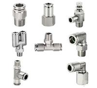 1pcs 304 Stainless Steel Air Hose Fitting PC PCF PL SL Pneumatic Pipe Connector 18 14 38 12 M5 BSP Quick Release Tube Fittings(4-M5,PC)