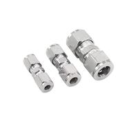 1pcs 304 Stainless Steel Compression Equal Reducing Union 3-16mm 1/8" 1/4" 3/8" 1/2" OD Pipe Double Ferrules Connector(6mm)