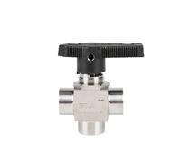 1PCS 304 Stainless Steel high Temperature Ball Valve 1/8 1/4 3/8 1/2 3/4 BSP NPT Internal Thread Three-Way L Port Ball Valve(NPT,0.75 Inch)