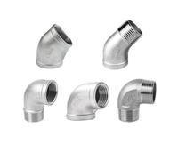 1PCS 304 Stainless Steel Male Threaded Elbow Female Connector 45 Degree Elbow Connector 90 Cegree Pipe Connector 1/4“ 3/8” 1/2” 1“(3/4",90-F-M)