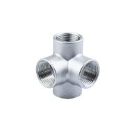 1pcs 304 Stainless Steel Pipe Fitting, Female BSP Thread 4 Way Equal Cross Connector, for Home Improvement 1/4 3/8 1/2" 3/4" 1" Fitting(1 Inch)