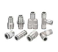 1pcs 304 Stainless Steel Pneumatic Reducer Quick Connector PEG Series 4-6-4 10-8-10 16-12-16mm Air Hose Fitting for Air Water System(1 PC,PEG10-8-10)
