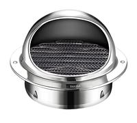 1pcs 304 Stainless Steel Round Exhaust Hood Vent with Screen Mesh - 3 to 12 Inch Wall Louver Grille Cover for Dryer, Bathroom(125mm)