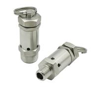 1pcs 304 Stainless Steel Sanitary Micro Spring Safety Valve 1/4 "1/2" BSPT NPT Male 0.5-10 Bar Exhaust, Suitable for Air Compressors(5 Bar Fixed,NPT_1/2")
