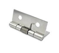 1PCS 304 Stainless Steel Spring Hinge - Automatic Closing Concealed Hinge with Elastic Force for 0 Degree Reset(Silver)