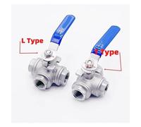 1PCS 304 stainless steel three-way ball valve L type T type 1/4" 3/8" 1/2" 3/4" 1" DN8 DN10 DN15 DN20 DN25 internal thread(1/4",L Type)