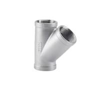 1PCS 304 Stainless Steel Y Shape 3 Ways Joint 1/4 3/8 1/2 3/4 1" 2" BSP Female/Male Thread One Split Two Way Water Pipe Fittings(R-Shape Female threa,1/2")