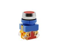 1PCS 30MM self-reset push button switch 1NO 1NC 2NO 10A 440V red green yellow Flat head Momentary Switches LAY37-11BN(Blue,2NO,Momentary)