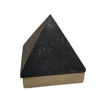1pcs 30mm Shungite Pyramid Tower Raw Gemstone Point Stone, Balancing Crystal