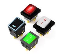 1PCS 30x22mm Rocker Switch DPST Heavy Duty 30A T85 Rated IP67 Waterproof 12-24V/110-220V for Marine Boat Toggle Cont rol