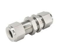1pcs 316 Stainless Steel Bulkhead Union Double Ferrule Compression Connector 1/8 1/4 3/8 1/2 6 8 mm Pipe Fitting Gas(18 mm LOK)