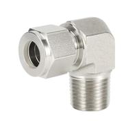 1PCS 316 Stainless Steel Double Ferrule Compression Connector Male NPT BSPT Elbow 1/8 1/4 3/8 1/2 6 8mm Pipe Fitting Replace Swagelok(12 mm LOK,0.5 inch Male NPT)