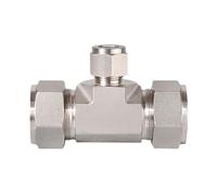 1pcs 316 Stainless Steel Reducing TEE Double Ferrule Compression Connector 1/8 1/4 3/8 1/2 Pipe Fitting Water Gas Replace Swagelok(TTT-ML6-ML6-ML3)