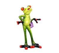 1Pcs 3D Green Frog Figurine Cute Mini Resin Statue Craft Ornaments Home Desk Decoration for Living Room Bathroom Windowsill Garden Figurine Gift for Lovers Couple Wedding Anniversary,F Art collection