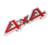 1Pcs 3D Metal 4X4 Four-Wheel Drive Car Sticker Emblem Badge (Red #Silver)
