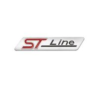 1pcs 3D Metal STLine ST Line Logo Rear Car Emblem Badge Chrome Sticker Compatible With FIESTA FOCUS MONDEO MK3 MK4 Auto Car(Matt silver)