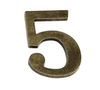 1Pcs 3Inch Metal Mailbox Numbers Solid Zinc Alloy House For Outside Self Adhesive For Apartment(Bronze No.5)