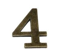 1Pcs 3Inch Metal Mailbox Numbers Solid Zinc Alloy House For Outside Self Adhesive For Apartment(Bronze No.4)