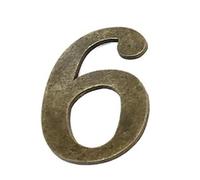 1Pcs 3Inch Metal Mailbox Numbers Solid Zinc Alloy House For Outside Self Adhesive For Apartment(Bronze No.6)