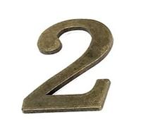 1Pcs 3Inch Metal Mailbox Numbers Solid Zinc Alloy House For Outside Self Adhesive For Apartment(Bronze No.2)