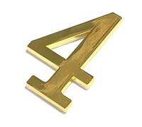 1Pcs 3Inch Metal Mailbox Numbers Solid Zinc Alloy House For Outside Self Adhesive For Apartment(Gold No.4)