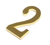 1Pcs 3Inch Metal Mailbox Numbers Solid Zinc Alloy House For Outside Self Adhesive For Apartment(Gold No.2)