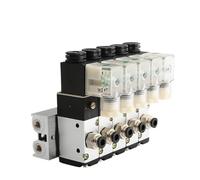 1pcs 3V310-10-NC 2/3/4/5combination Normally Closed Solenoid Valve Block with Muffler Fitting Base Manifold DC 12v 24v AC 110v 220v 3 Port(DC12V 8 in 8 Out,2)