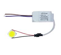 1pcs 3W 5W 7W 10W 12W 15W COB LED +driver power supply built-in constant current Lighting 85-265V Output 300mA(White,12W)