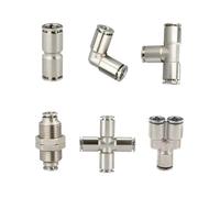 1PCS 4-16mm OD Tube PU Elbow Corss Y Tee Pneumatic Air Fitting Nickel Plated Brass Push to Connector Quick Release(PU,8mm OD Tube)
