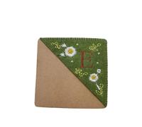 1Pcs 4 Styles Hand Embroidered Corner Bookmark Handmade Four Seasons Stitched Book for Book Lovers(Green-E)