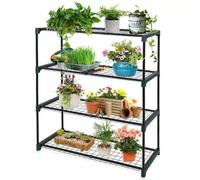 1Pcs 4 Tier Garden Greenhouse Shelving Steel Staging Shelving Plant Racking Staging
